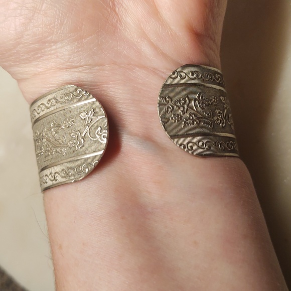 BOGO! Silver Tone Scroll Stamped Cuff Bracelet - Picture 10 of 11